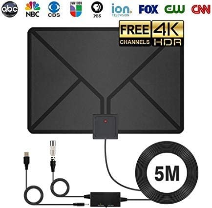 HD Digital TV Antenna Indoor Long 60-90 Miles Range with Support 4K 1080p & All Older TV's for Indoor with Powerful HDTV Amplifier Signal Booster