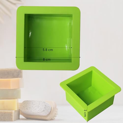 Image of MoldBerry Silicone Soap Mold | Square Soap Mould | Single Square Cavity Soap Making Mould | Homemade Soap Making Mold for Soap Making, Bath Bomb and Bath Products (Multicolor - Pk1)