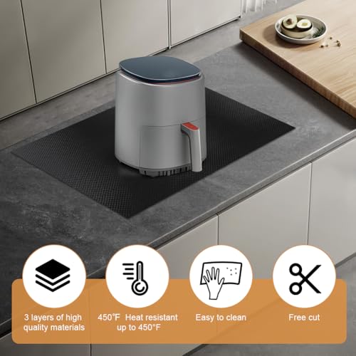 Große Induktion Schutzmatte, Silikon Induktionskochfeld Schutzmatte, Induction Cooker Silikonmatte, HitzebestäNdiges Wärmeisolierte Pad für Induktionsherd, Herdabdeckung Induktionsfeld (61×52cm)