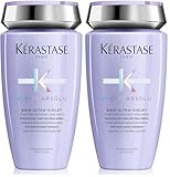 Kérastase Blond Absolu, Champú Ultravioleta Neutralizante, Para Pelo Teñido y Decolorado, Con Ácido Hialurónico, Bain Ultra-Violet, 250 ml (Paquete de 2)