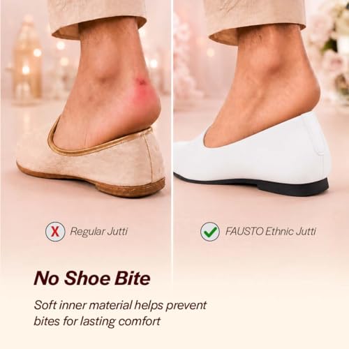 Image of FAUSTO Men's Patent Glossy Ethnic Embroidered Design Slip On Shiny Juttis & Mojaris for Party|Wedding|Festival