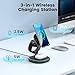 EnergyCell 3-in-1 Charging Station, 2X Faster 15W Wireless Charging Station for iPhone 16/15/14/13/12, for Apple Watch, AirPods, Magnetic Wireless Charger with Sleep Friendly Light (Black)