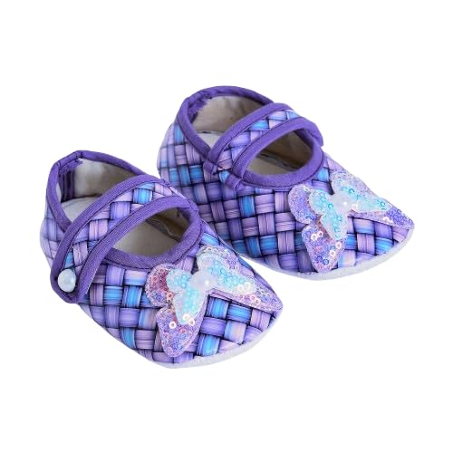 coco candy Purple Butterfly Applique Booties Shoes for Girls Soft Warm Comfortable Anti-Slip New Born Infant shoe Baby Footwear gift for little one Walking & Daily Wear-picture-27