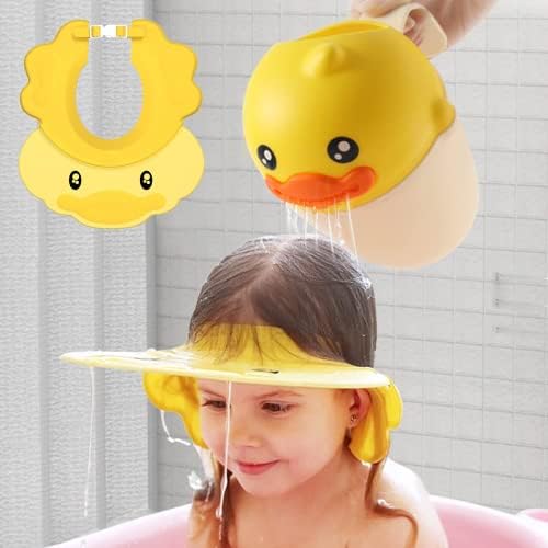 Baby Shower Cap, Kids Hair Washing Shield for Bath, Children Shampoo Cap and Visor, Child's Tear-Free Waterproof Hat - Boboduck