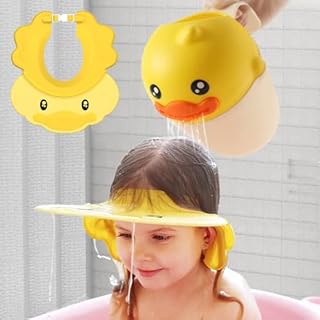 Baby Shower Cap, Kids Hair Washing Shield for Bath, Children Shampoo Cap and Visor, Child's Tear-Free Waterproof Hat - Boboduck