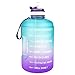 XMYNB Bottiglia Acqua con Tazza di Bottiglie di Plastica di Plastica Trasparente della Paglia Brocca Bpa Bpa Coppa Sportiva Gratuita-2.2L 73Oz,Green-Purple