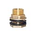 Joywayus 1/2" NPT Female 3/4" GHT Male Soild Brass Water Tank Connector Theaded Bulkhead Fitting with 2 Rubber Ring Stablizing