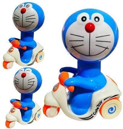 RCT BY RAHUL CHHABRA TM Doraemon Pressure Friction Toddler Car Toy, Push and Go Doraemon Scooter Toy for Kids