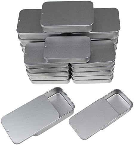 Goodma 24-Pack Slide Top Rectangular Metal Tin Containers for Candies ...