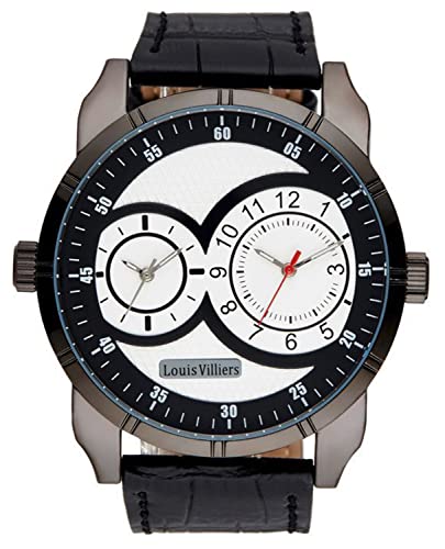 Louis Villiers Mens Analogue Quartz Watch with Leather Bracelet LVW18001