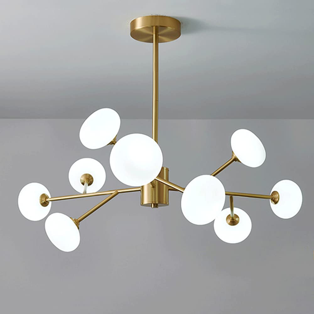 SYAXVOM Light Luxury Brass Chandelier Ceiling Decorative Lighting Pendant Fixtures, Living Room Bedroom Dining Hanging Chandeliers, G9 Base, Height Adjustable