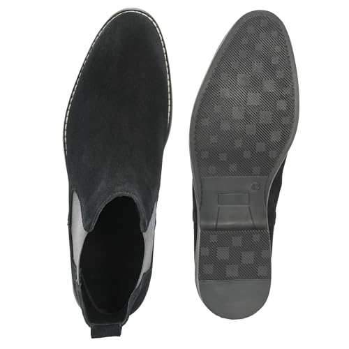 Image of Blue Leather By Centrino Genuine Leather Men's Formal and Casual Leather Boots | Versatile and Sophisticated Chelsea Boots for Every Season | Fashionable Elegant Boots for Any Occasion (3964)