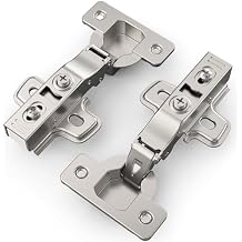 Chibery 2 Pack Full Overlay Soft Close Concealed Frameless Cabinet Hinges, Satin Nickel, 105, Stop at Will 45-105 Degree, Self Closing, 3D Adjustment, Clip On, Stainless Steel for Cupboard Kitchen