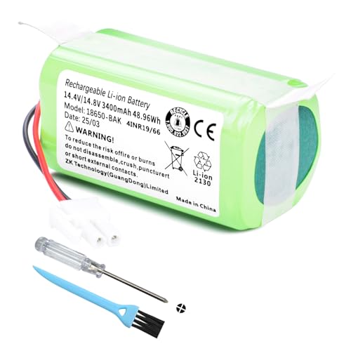 RDSJK 3400mAh Vacuum Battery Replacement for ILIFE A4 A4s, A4s Pro, A6, A7, A8, A9, A10, V3x, V7, V7s, V7s Plus, V7s Pro, X620, Y8H4, W400, W400s, W450 Robot Vacuum Cleaner with Tools