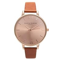 Olivia Burton Women's Quartz Big Dial analog Display and Leather Strap, OB15BD70