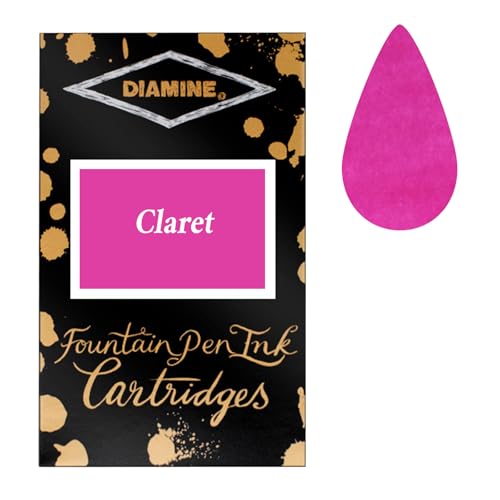 Cartouches d'encre de couleur pour stylo plume Diamine Claret recharge écriture
