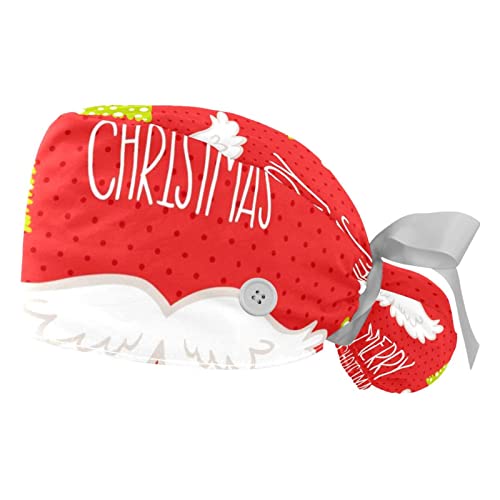 Chapeaux bouffants sapin de Noël JDEZ lot de 2 casquettes de travail respirantes
