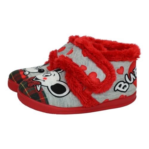 Chaussures de maison filles VULCA-BICHA 1085 rouge et gris