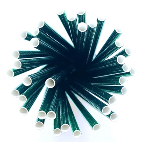 100 pitillos de papel verde metálico biodegradables miniatura 5