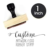 1" 2" 3" 4" Large Logo Stamp - Custom Stamp - Personalized Wood Handle Business Stamp Self-Inking Bl
