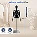 SereneLife Female Mannequin Torso, Adjustable Height and Detachable Arms Dress Form Display with Metal Stand, Glossy Black, for Sweaters, T-Shirts, Jackets, Dresses, Blouses, Tops