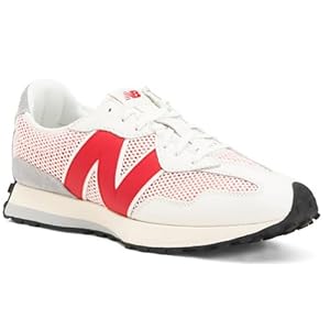 New Balance 327 Sneakers, White/Red Dot, 13 US Women/11.5 US Men