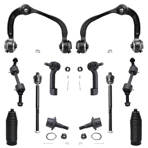 Image of Detroit Axle - 18pc Front End Suspension Kit for 2007-2013 Ford Expedition Lincoln Navigator, Upper Control Arms Tie Rods Boots Ball Joints Front & Rear Struts w /Coil Spring Sway Bars Replacement