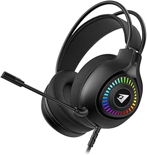 JERTECH HG01 SCOUT ゲーミングヘッドセット 有線 USB-A RGBライティング 50mmドライバー 260g軽量 スライド式ミュートマイク・オーバーイヤー PC/Mac対応