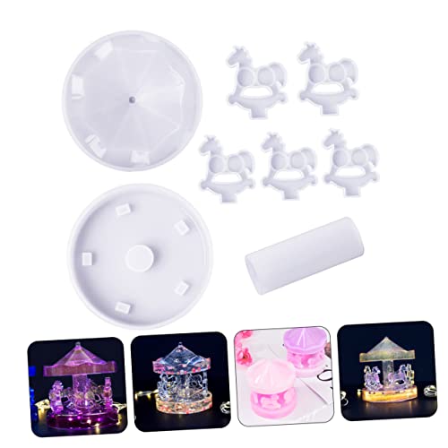 SEWACC 3 Conjuntos De Molde De Carrossel Molde De Silicone Para Vela Molde De Para Resina Decorações