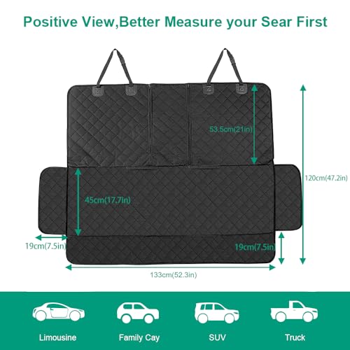 ANOSOSPECIAL Dog Car Seat Cover for Back Seat Cover,Non Stick Fur Rear Seat Protector for Pet,Nonslip Waterproof Durable Universal Fit Interior Backseat Covers for Auto Van SUV