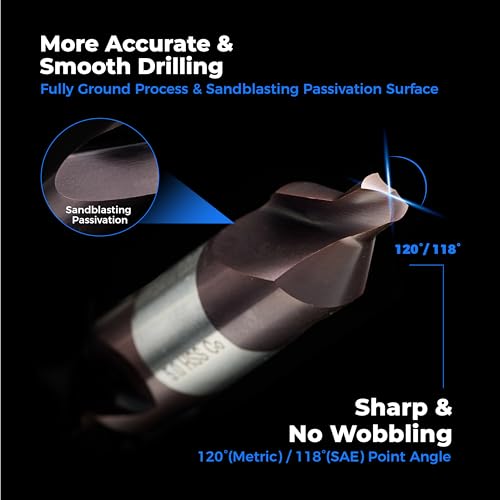 Toolant TA01070002 Center Drill Bit Set, Tialn Coated Cobalt M35 Hss Centering Drill Bit For Stainless Steel, Carbon Steel, Alloy Steel thumb #3