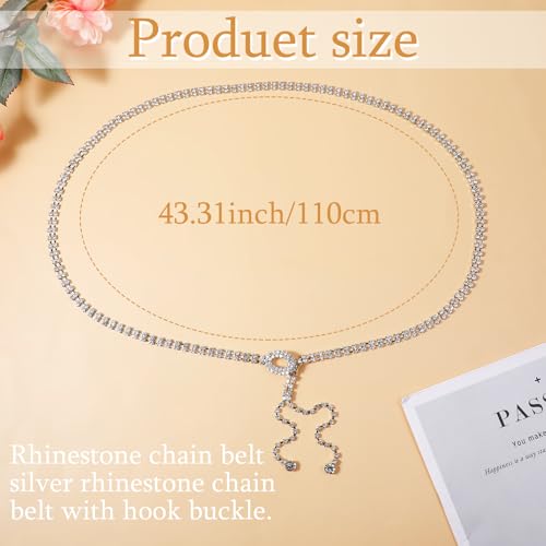 Rhinestone Belts For Women Sparkly Belt Chain Belts For Women Fashion Crystal Waist Belt For Women Silver Fashion Glitter Chain Belt Large Size Belt Women Waistband Belt For Wedding Party2