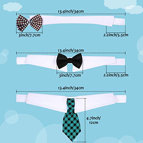 6 Pieces Adjustable Pet Bow Tie Plaid Black Red Pet Formal Tuxedo Costume Necktie Collar Puppy Grooming Ties for Small Dogs and Cats (S)