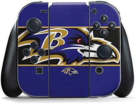 Skinit Decal Gaming Skin Compatible with Nintendo Switch (2017-2021) Joy-Con Controller - Officially Licensed NFL Baltimore Ravens Zone Block Design