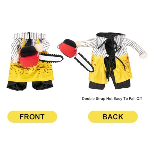 NACOCO Halloween Dog Chainsaw Costume - Pet Cosplay Clothes Cat Special Outfit Apparel Adjustable Puppy Party for Small Medium and Large Dogs(Yellow Chainsaw, M) — view 6