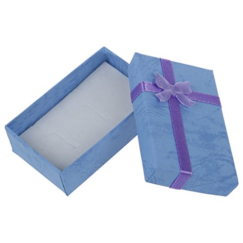 Lonrtesw 2 x Caja de Regalo Carton con Decoracion de Lazo para Joyas - Color Lavanda