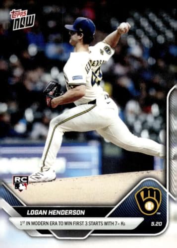 LOGAN HENDERSON RC 2025 Topps NOW #199 Brewers Baseball