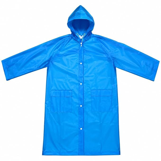 Full Zip Rain Jacket Waterproof with Hood for Men Women Easy On Off Raincoat Front Zipper Rain Gear for Commute Office Outdoor Activities Travel Convenient Rainwear Adults Unisex-image-0