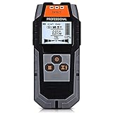 GRÖßERER LCD-BILDSCHIRM MIT DREI SIGNALLEUCHTEN - Der Detektor verfügt über ein großes LCD-Display, das vier Scan-Modi, Erkennungstiefe, Erkennungssignalstärke, Batterie- und Audiosignalanzeige sowie die Kantenanzeige usw. anzeigen kann; Das Licht leuchtet grün, wenn der Detektor kalibriert wurde und machen Sie sich bereit, da sich die Anzeige der Mitte des Bolzens nähert, wird die Anzeige von Gelb zu Rot