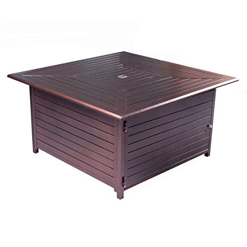 Giantex Fire Pit Table Aluminum Frame Outdoor Propane Gas Table Stove Furniture With Cover #TOP5