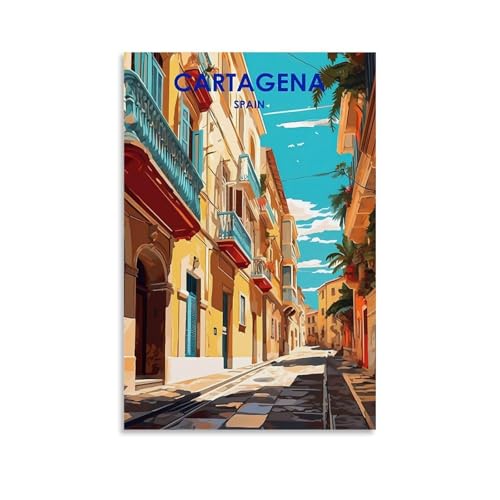 Póster de Cartagena vintage, cuadro en lienzo de 40x60 cm para decoración de pared