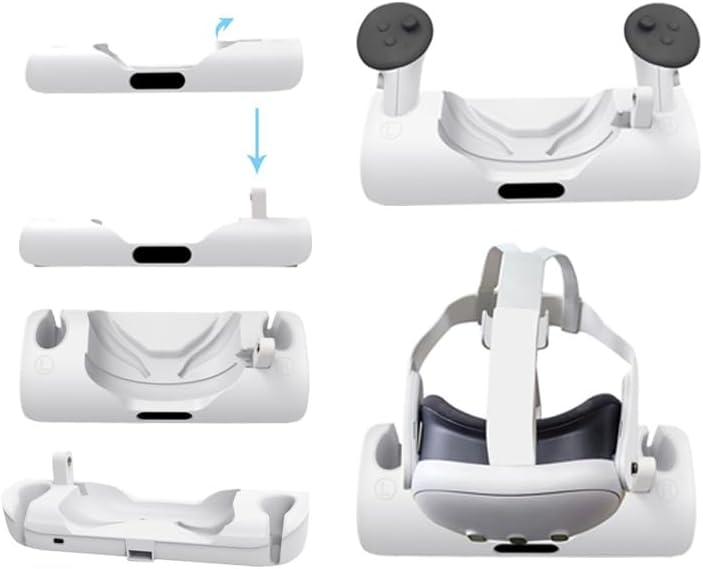 Vista 3 de ZLiT for Oculus Quest 3 Charging Dock,Portable Charging Dock Station Stand Base for Oculus Quest 3 VR Headset Charging Dock(White)