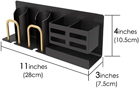 Linkidea Toothbrush Holders Wall Mounted for Shower Bathroom, Self Adhesive 2 Slots Electric Toothbrush Shelf, Multi-Functional Wall Organizer for Toothpaste Razors