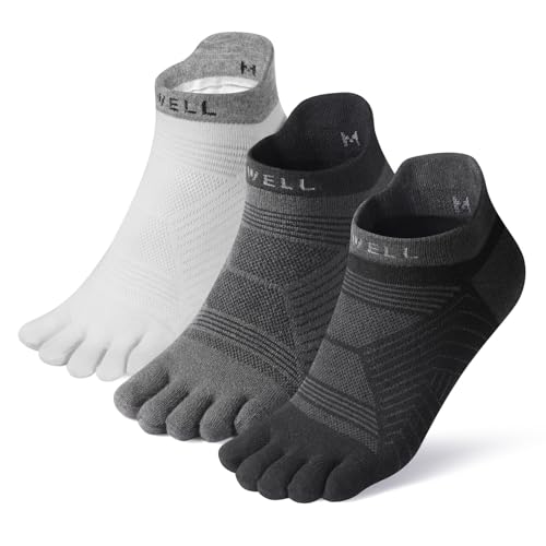 VWELL Toe Socks for Men/Women, COOLMAX Five Finger Socks, High