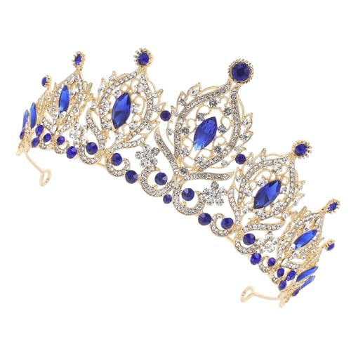 Couronne mariée facile à porter et retirer en cristal bleu Luxshiny