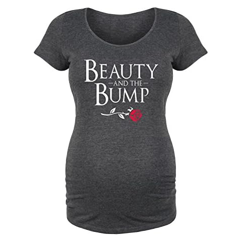 Bloom Maternity - Beauty and The Bump - Maternity Scoop Neck T-Shirt - Size Medium Heather Charcoal Cover