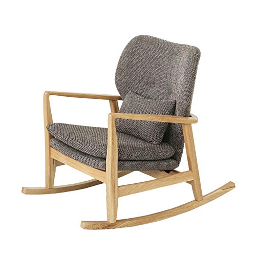 Pig Middle I Solid Wood Rocking Chair, Modern Minimalist Sofa Nap Lounge Chair Suitable For Living Room Balcony Home Y-23