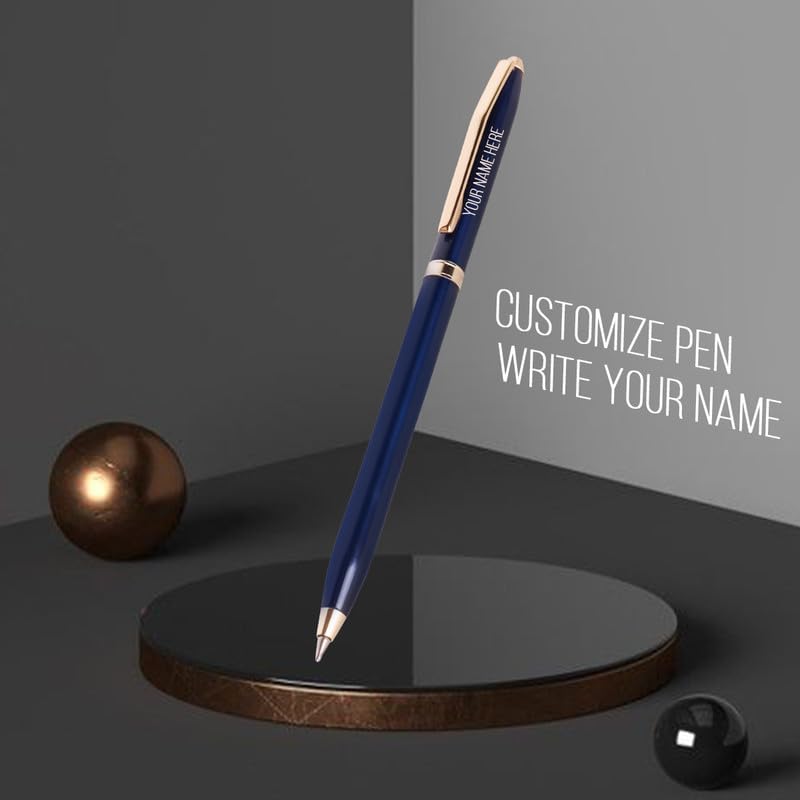 Image of Roshfort Personalized Metal Pen with Blue Ink Signature Pens Customize Print Name Gift Send Details WhatsApp + 91 9631056748
