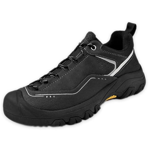 Men's Mesh Lace Up Breathable Hiking Sneakers Fashion Comfortable Lightweight Non-Slip Walking Road-Running-Shoes for Outdoor Trailing Trekking Climbing