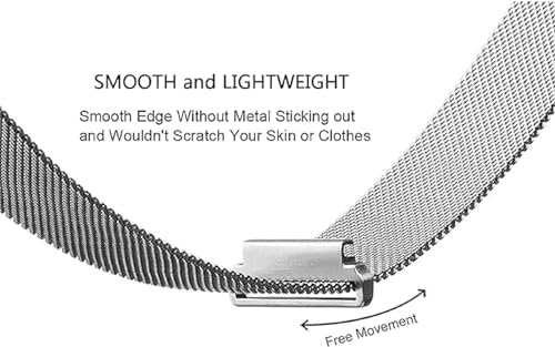 Image of 22 MM Strap, Compatible with Galaxy Watch 3 45mm /Sam-sung Galaxy Watch 46mm /Gear S3 Frontier /Classic Band, 22mm Stainless Steel, Metal Strap for Galaxy Watch 46mm Smartwatch